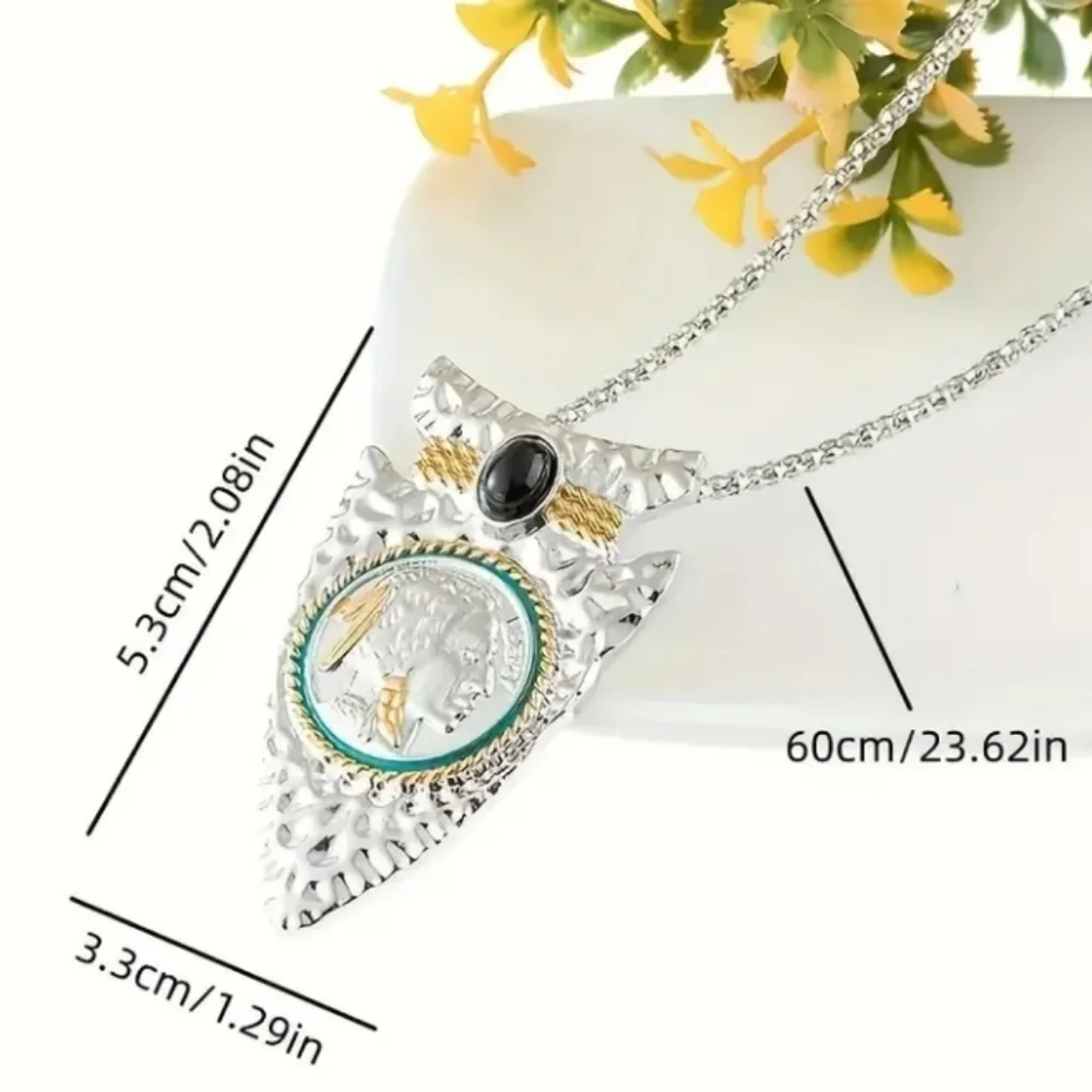 Two Tone Arrowhead Pendant Necklace